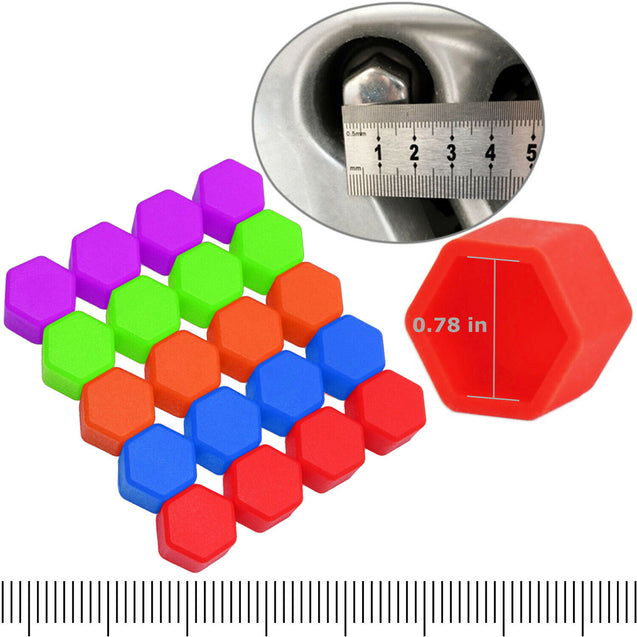 20PCS 19mm Car Hub Screw Cover Car Wheel Nut Lug Dust Cover Caps Bolt Rims Tire