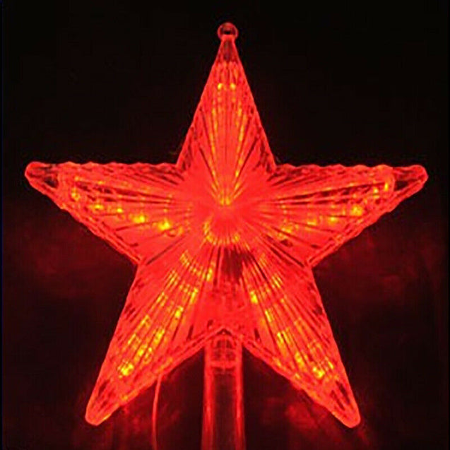 LED Light Up Christmas Tree Topper Star Tree Ornaments Party Home Decor New Year