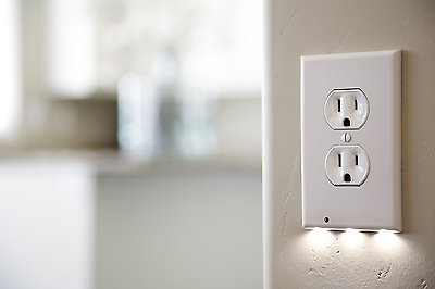 USA Plug Cover LED Night Angel Wall Outlet Face Hallway Bedroom Bathroom Light - Anyvolume.com