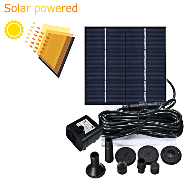 Solar Power Fountain Submersible Water Pump With Filter Panel Pond Pool 150L/h