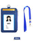 ID Badge Card Holder Pu Leather Vertical Clip Neck Strap Lanyard Necklace Case