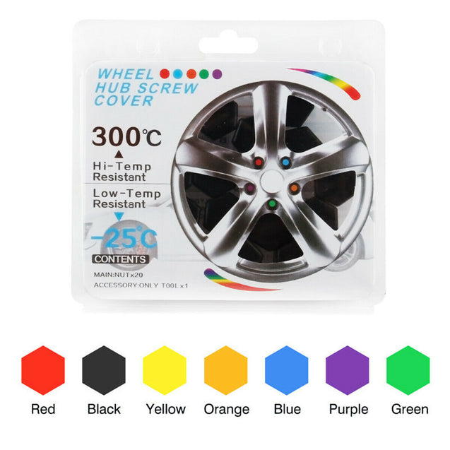 20PCS 19mm Car Hub Screw Cover Car Wheel Nut Lug Dust Cover Caps Bolt Rims Tire