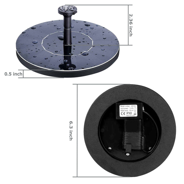Solar Powered Floating Bird Bath Water Fountain Outdoor Pond Pool Garden Patio