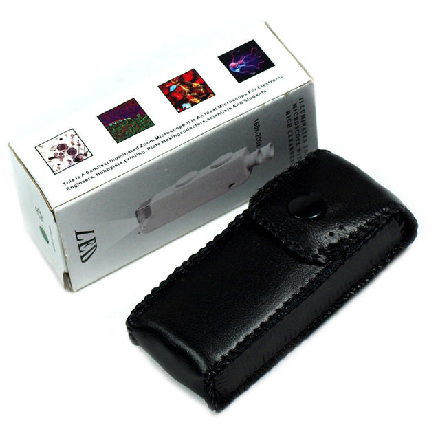Mini 160X - 200X  Zoom Lighted Microscope Jewelers Loupe Magnifying Glass - Anyvolume.com