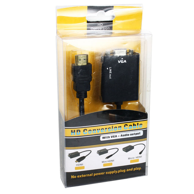 HDMI Male to VGA With Audio HD Video Cable Converter Adapter 1080P for PC - Anyvolume.com