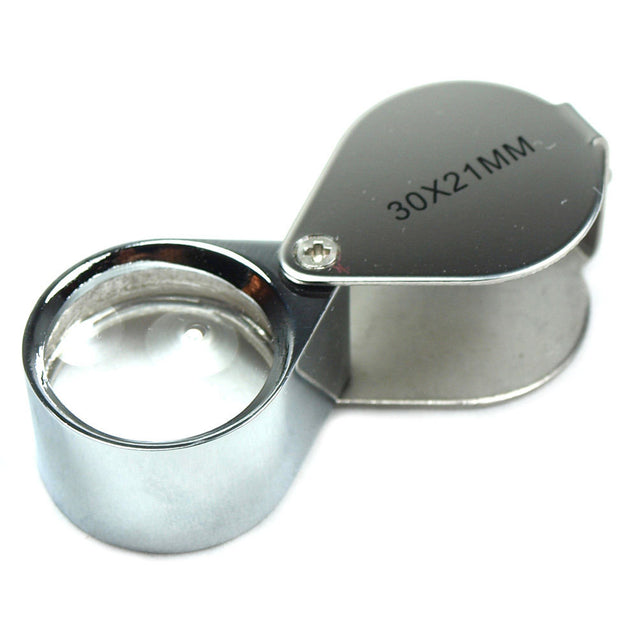 30X Jeweler  Loupe  Magnifier 30x21mm Magnifying Glass with storage case - Anyvolume.com