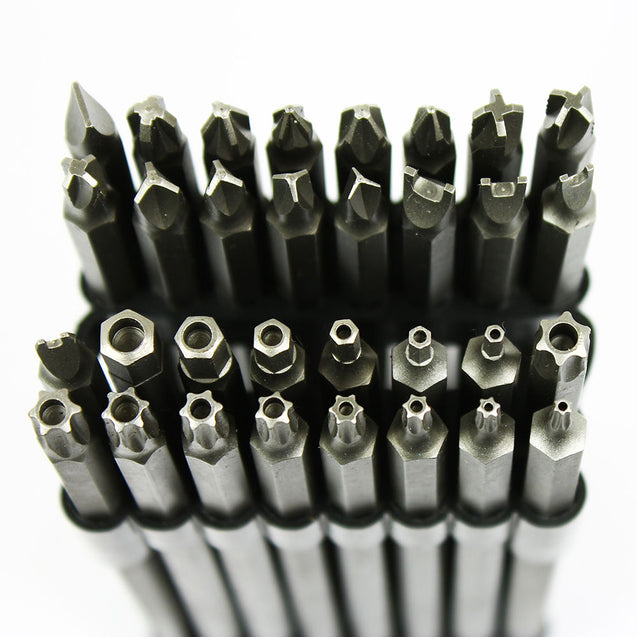 32PC Extra Long 6" Security Bit Tamperproof Set Hex Torx Star Pozi Tri-Wing - Anyvolume.com