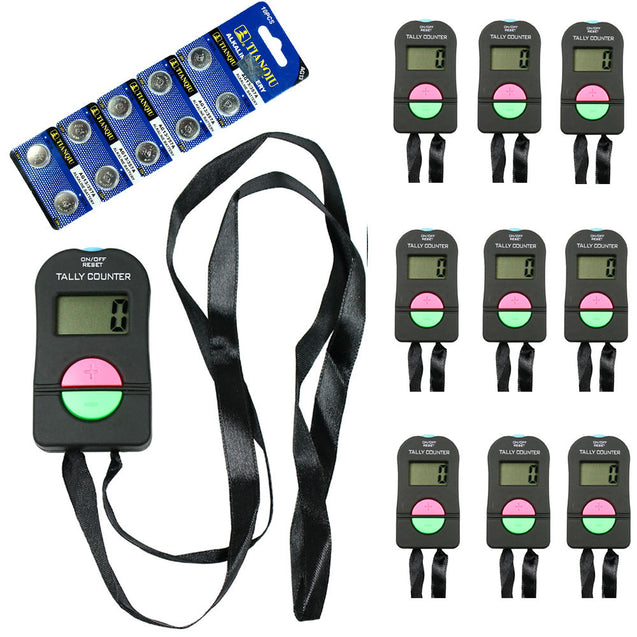 10 Pcs Digital Tally Counters Count Up Down w/ Strap Golf Gym Security Inventory - Anyvolume.com