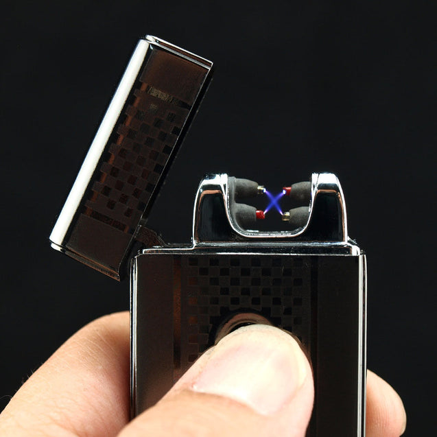 Dual Arc Electric USB Lighter Rechargeable Plasma Windproof Flameless Cigarette - Anyvolume.com