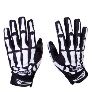 Biker Skeleton Bone Gloves Racing Cycling Motorcycle Mechanics Goth Full Finger - Anyvolume.com