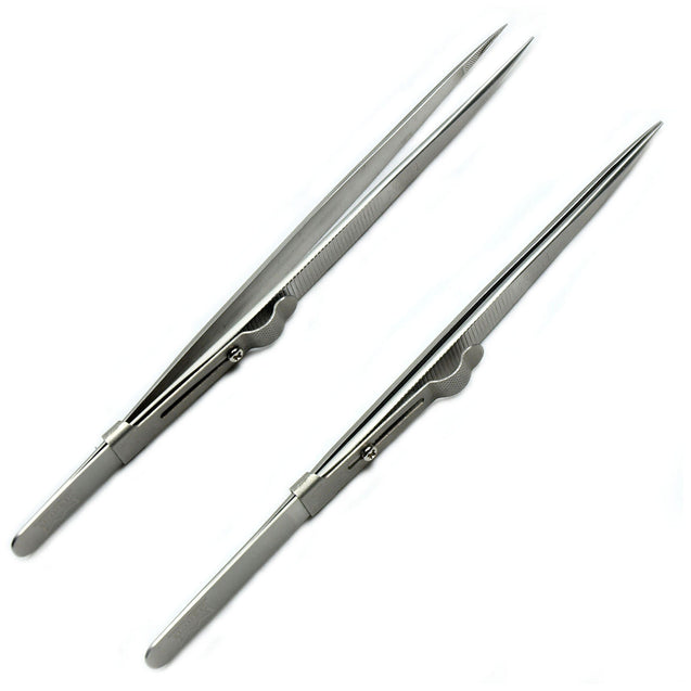 10 PCS Diamond Gemstone Tweezers side lock indented serrated Tips easy pick up - Anyvolume.com