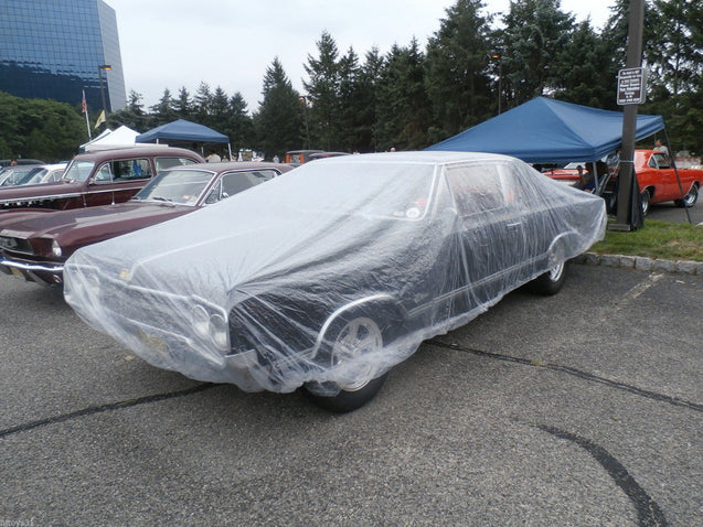 XL Extra Large Full Size Car Cover Water Dust Dirt Proof Clear PE Plastic - Anyvolume.com