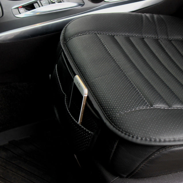 Universal Car Seat Cover PU Leather 3D Breathable Pad Mat for Auto Chair Black - Anyvolume.com