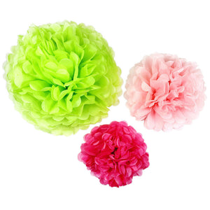 12 PCs Paper Tissue Pom Pom Flower Ball Wedding Birthday Babyshower Party Decor - Anyvolume.com