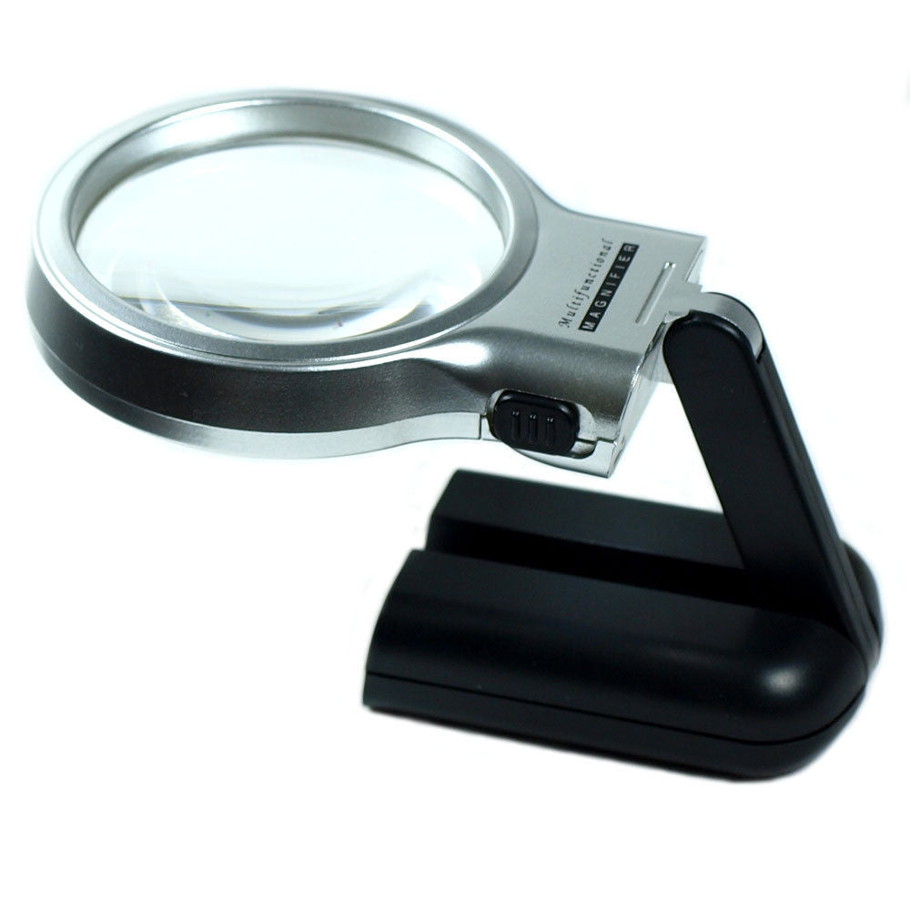 3X Illuminated Magnifier 3 Lighted Magnifying Glass LED Folding Stand 