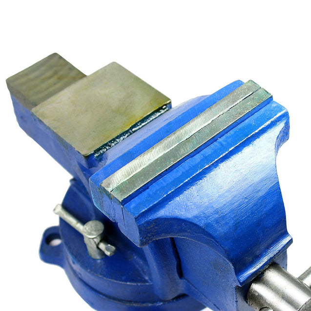 4" Heavy Duty Steel Bench Vise with Anvil - Swivel Locking Base Table Top Clamp - Anyvolume.com