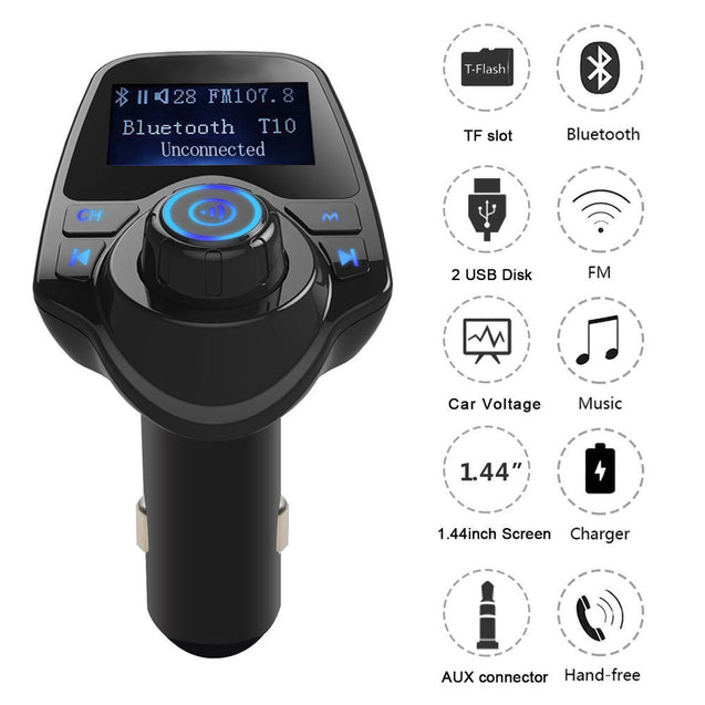 Bluetooth Car FM Transmitter AUX Wireless Radio Adapter USB Charger Mp3 Player - Anyvolume.com