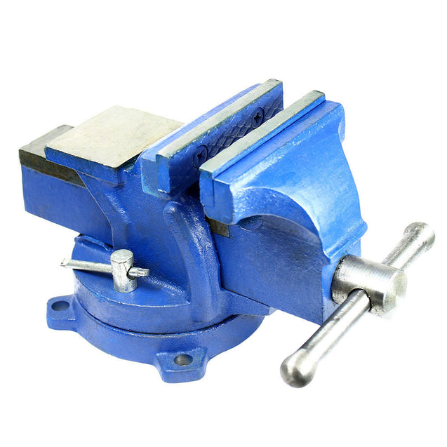 4" Heavy Duty Steel Bench Vise with Anvil - Swivel Locking Base Table Top Clamp - Anyvolume.com