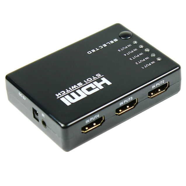 5 PORT 1080p HDMI Switch Switcher Selector Splitter Hub + iR Remote For HDTV PS3 - Anyvolume.com