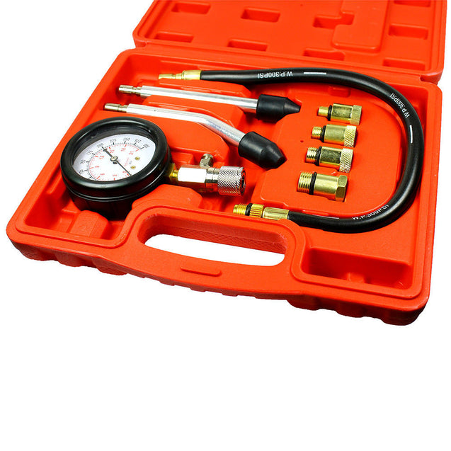 8pcs Petrol Engine Cylinder Compression Tester Kit Gauge Tool Automotive - Anyvolume.com