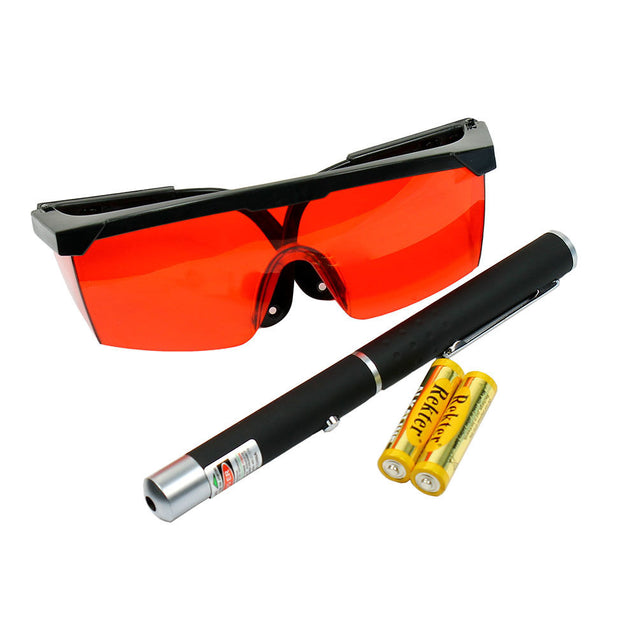 High Power 5mW Green Dot Laser Pointer + 532nm Tinted Laser Saftey Glasses - Anyvolume.com