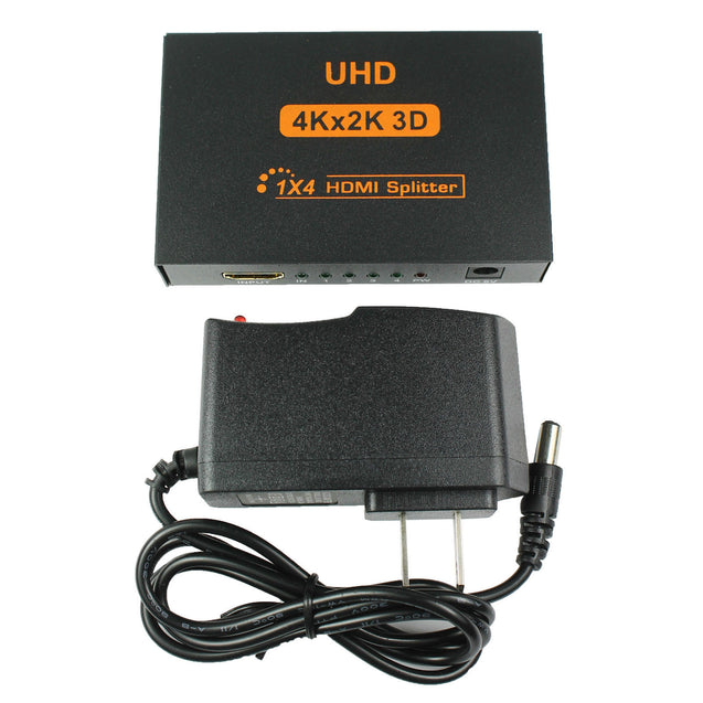 Ultra HD 4K 4 Port HDMI Splitter 1x4 Repeater Amplifier 1080P 3D Hub 1 In 4 Out - Anyvolume.com