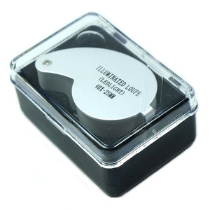 Mini Illuminated 40X - 25mm Jewelers Loupe / Magnifier with LED Lights - Anyvolume.com