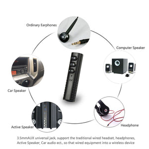 Bluetooth Receiver 3.5mm Plug Portable Wireless Audio Adapter Car AUX w/ Clip - Anyvolume.com