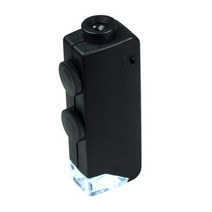 Mini 60X - 100X  Zoom Lighted Microscope Jewelers Loupe Magnifying Glass - Anyvolume.com