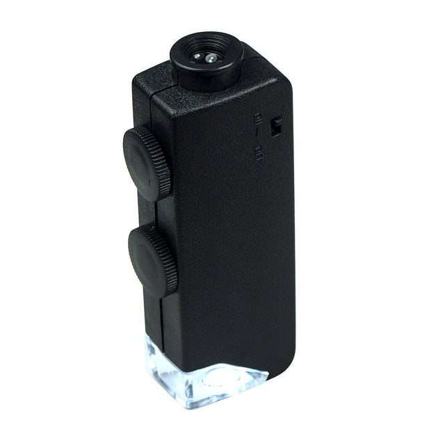 Mini 60X - 100X  Zoom Lighted Microscope Jewelers Loupe Magnifying Glass - Anyvolume.com