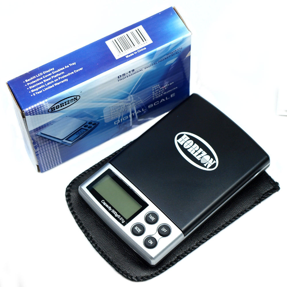 DS-19 500 x 0.01g Digital Pocket Jewelry Scale with Calibration Weight 