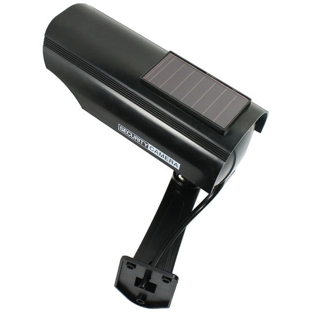 4X Solar Powered Dummy Surveillance Security Camera CCTV LED Record Light -Black - Anyvolume.com