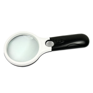 LED Lighted 3X & 45X Handheld Magnifier Reading Magnifying Glass Lens Jewelry - Anyvolume.com
