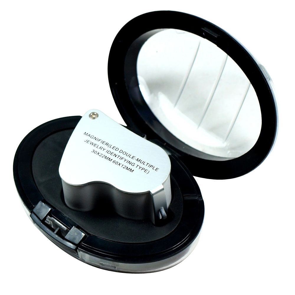 Illuminated 30X - 60X Jewelers Loupe Lighted Magnifier US Free Shippin 