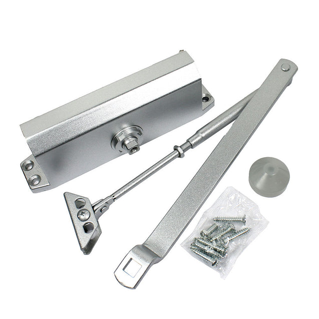 65-85 Kgs Size 4 Commercial Door Closer Silver Aluminium Alloy Heavy Duty - Anyvolume.com