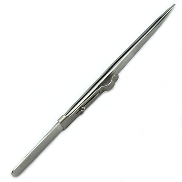 Diamond Gemstone Tweezers with side lock Indented Serrated Tips Stainless Steel - Anyvolume.com