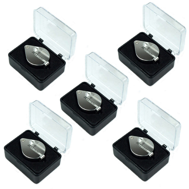 Wholesale Five (5) 30X Jeweler Loupes 30 x 21mm Magnifier with storage case - Anyvolume.com