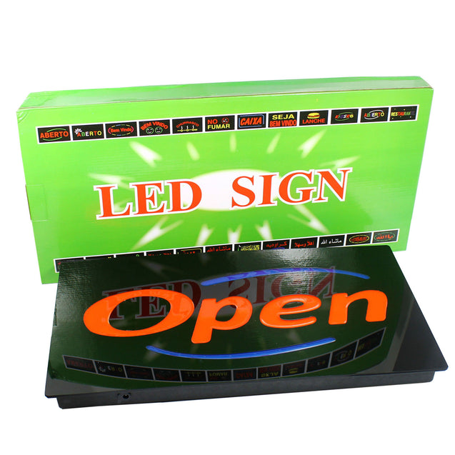 LED Neon OPEN Business SIGN for Bar Restaurant Cafe -  Horizontal - Upscale - Anyvolume.com