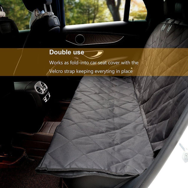 Seat Cover Rear Back Car Pet Dog Travel Waterproof Bench Protector Luxury -Black - Anyvolume.com
