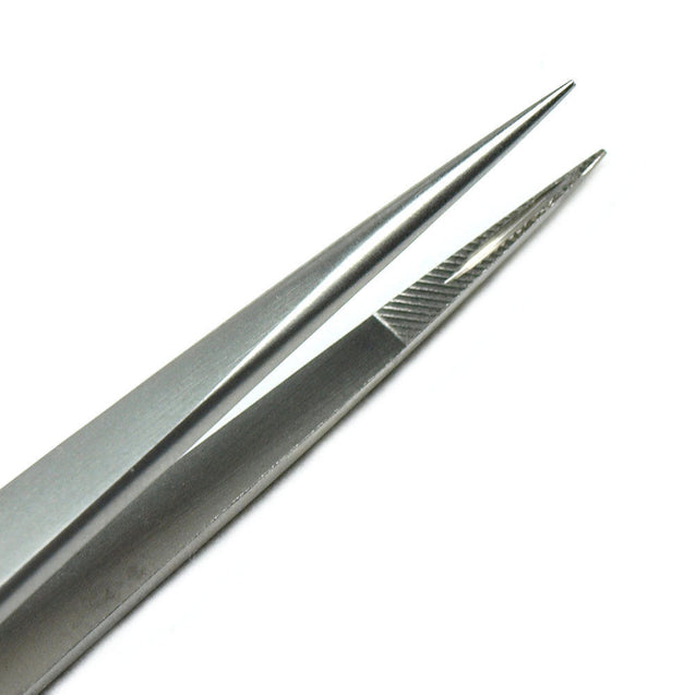 Diamond Gemstone Tweezers with side lock Indented Serrated Tips Stainless Steel - Anyvolume.com