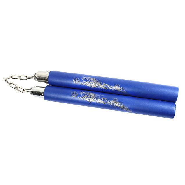 Foam Nunchucks Nunchakus Dragon Pattern for Martial Art Karate Training - Blue - Anyvolume.com