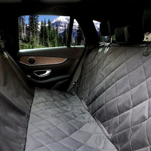 Seat Cover Rear Back Car Pet Dog Travel Waterproof Bench Protector Luxury -Black - Anyvolume.com