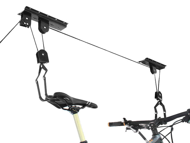 Bicycle Lift Bike Ceiling Mount Pulley Hoist Rack Garage Storage Hooks Hanger - Anyvolume.com