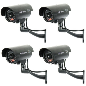 4 Pack IR Bullet Dummy Fake Surveillance Security Camera CCTV with Record Light - Anyvolume.com