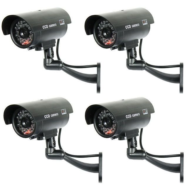 4 Pack IR Bullet Dummy Fake Surveillance Security Camera CCTV with Record Light - Anyvolume.com