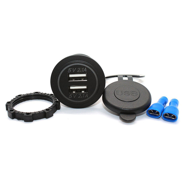 12V Car Cigarette Lighter Socket Dual 2.1A USB Port Charger Power Outlet LED - Anyvolume.com