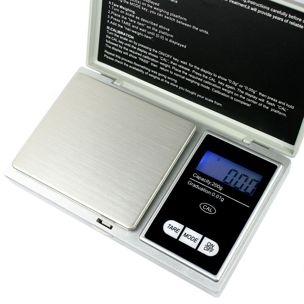 Dual Powered Digital Pocket Scale 200g x 0.01g, Precision Gram