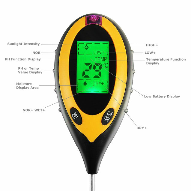 4 in 1 PH Tester Soil Water Moisture Light Test Meter for Garden Plant Seeding