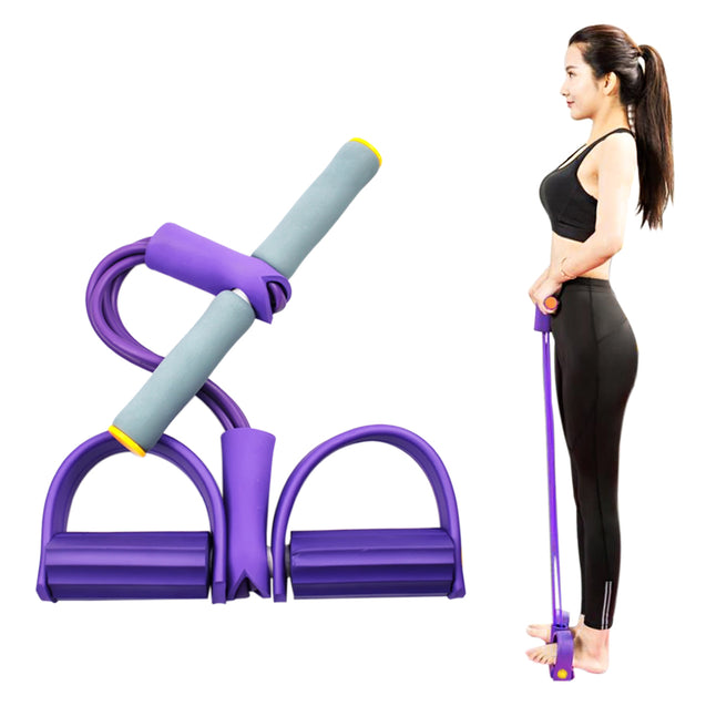 4-Tube Yoga Equipment Sit-up Fitness Foot Pedal Pull Rope Resistance Exercise