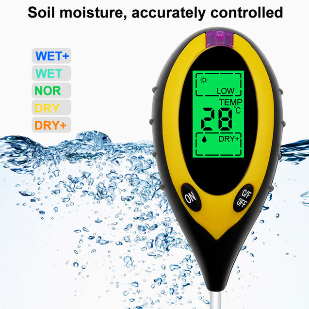 4 in 1 PH Tester Soil Water Moisture Light Test Meter for Garden Plant Seeding